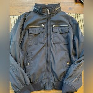 Tommy Hilfiger XL dark blue technical zip up jacket w/ hoodie.